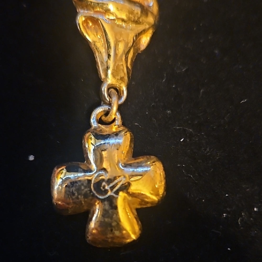 Christian LaCroix Gold Dangling Heart Earring - Picture 2 of 5